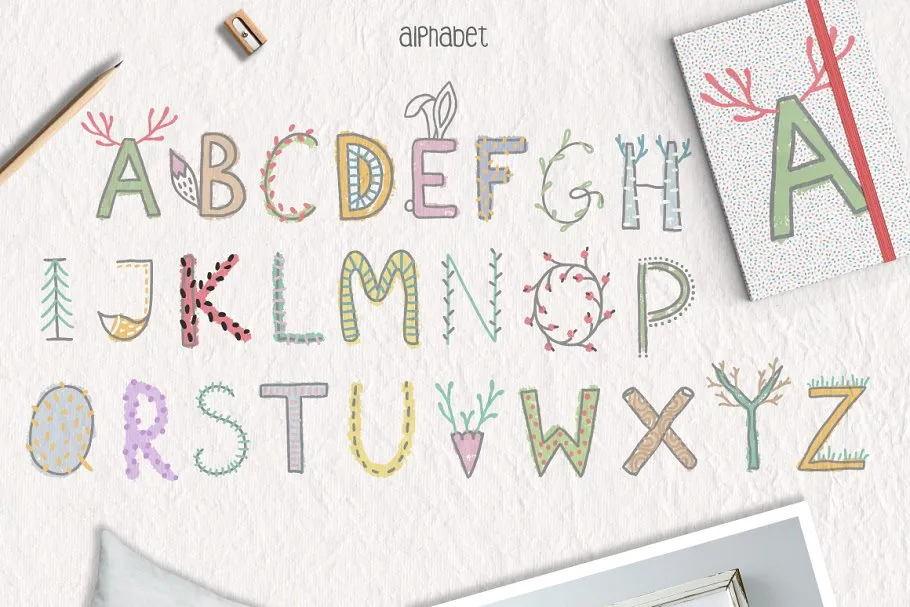 卡哇伊可爱风格手绘粉色系插画素材 Forest Walk Collection Pro插图(3)