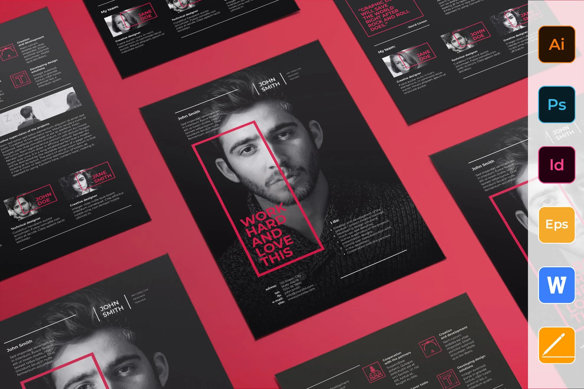 电影艺术总监人物宣传海报设计模板 Art Director Flyer插图