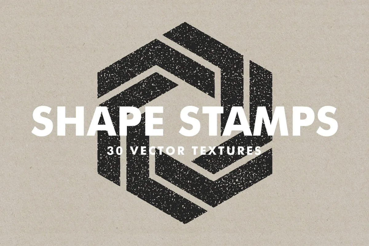 30款复古做旧效果纹理矢量印章形状 Vector Shape Stamps