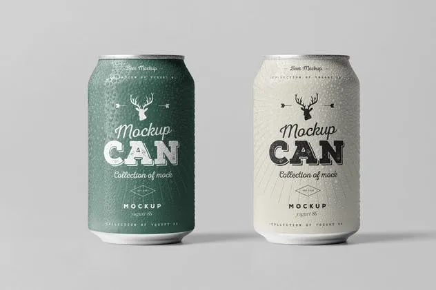 啤酒易拉罐包装设计样机模板6 Can Mock-up 6插图(2)