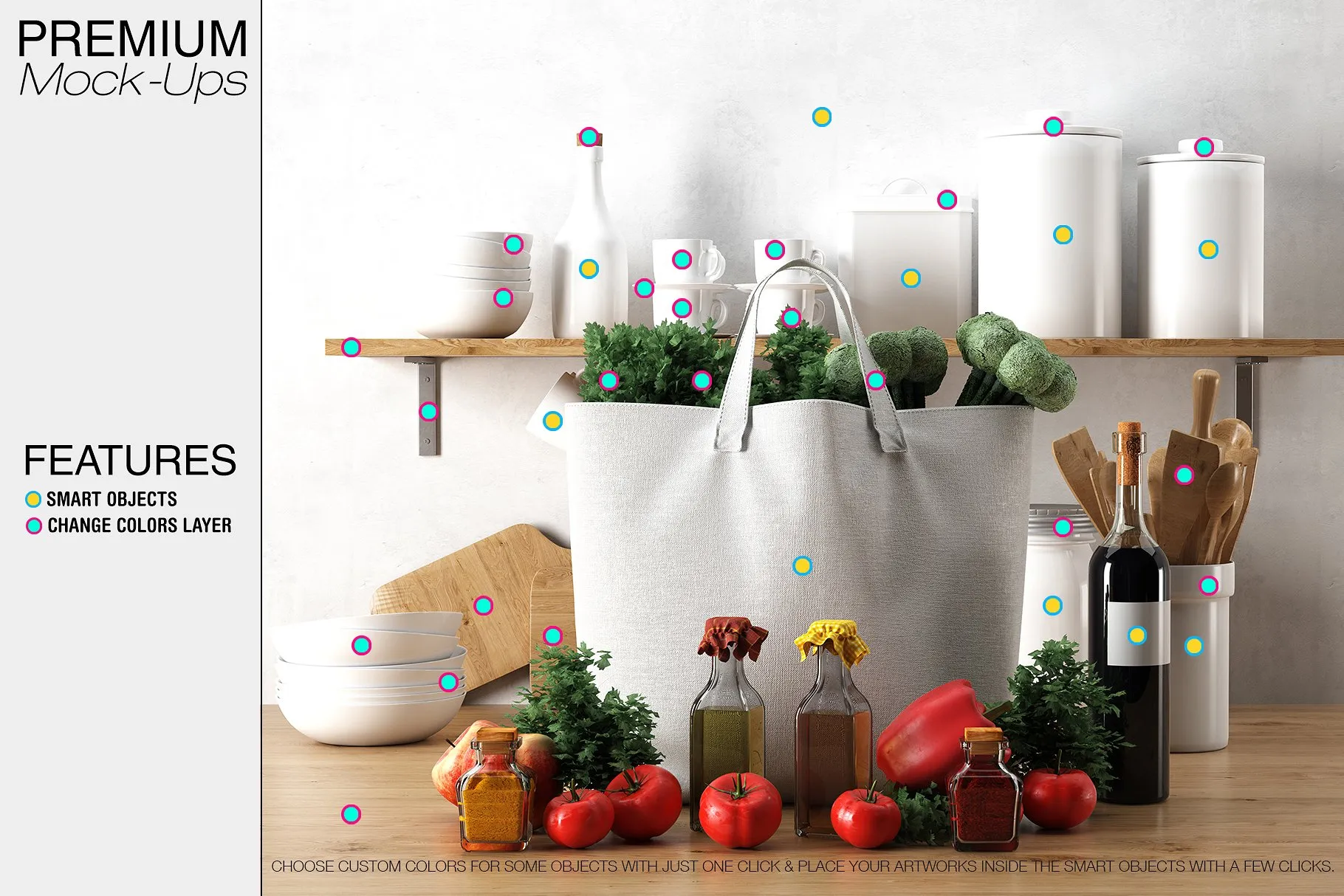 手提帆布环保袋展示样机下载 Tote Canvas Bag Mockups [psd]插图(5)