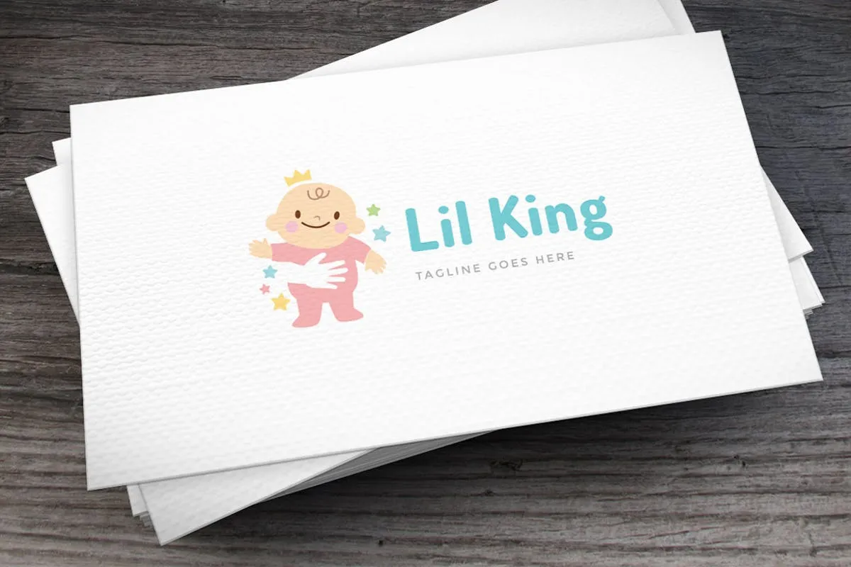 可爱婴儿图形幼婴品牌Logo标志设计模板 Little King Logo Template
