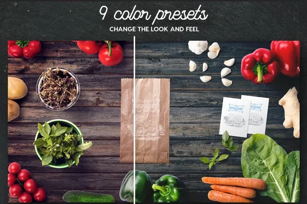 有机食品样机及巨无霸Hero场景模板 Organic Food Mockup & Hero Images Scene Generator插图(2)