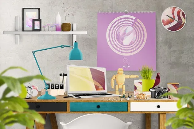 高品质的办公挂历样机生成器 Wall Calendar Mockup Creator插图(1)