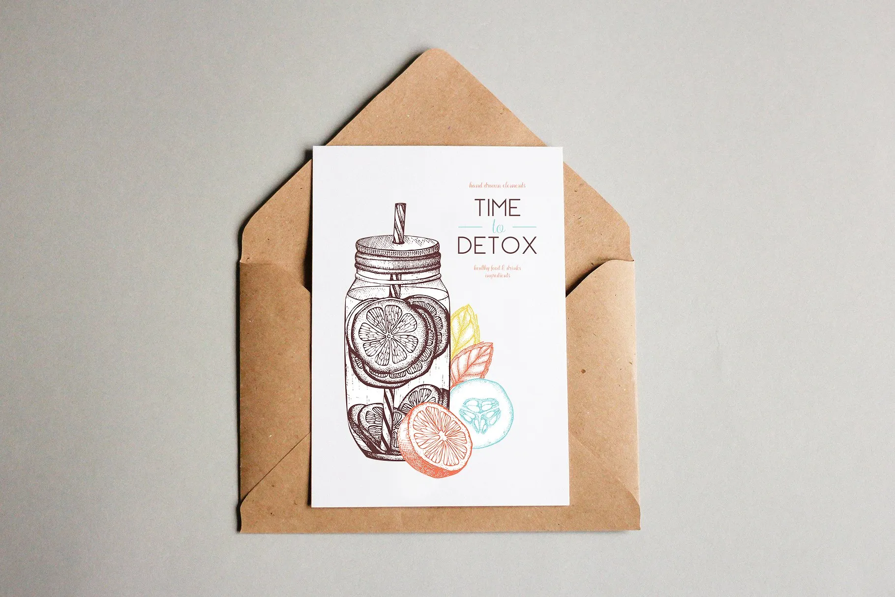 复古风格健康食品及饮料成分插画 Vegetarian Food Ingredients Set插图(11)