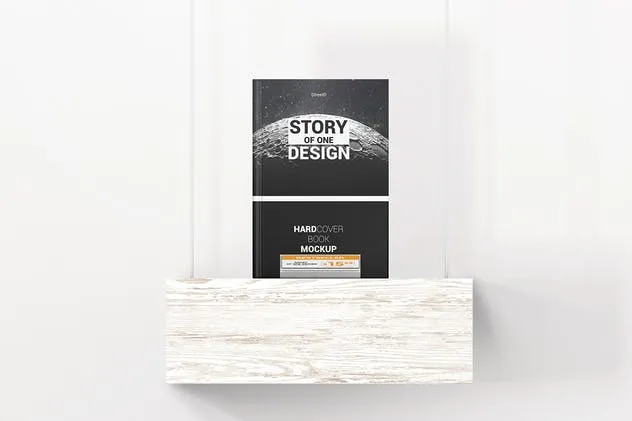 精装图书展柜样机模板 Hardcover Book With Price Tag Mockups插图(3)