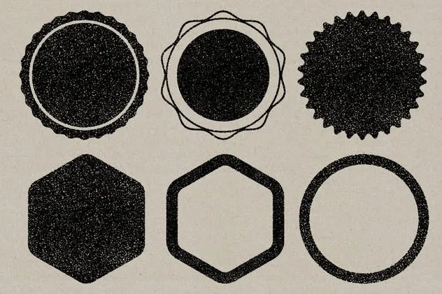 30款复古做旧效果纹理矢量印章形状 Vector Shape Stamps插图(5)