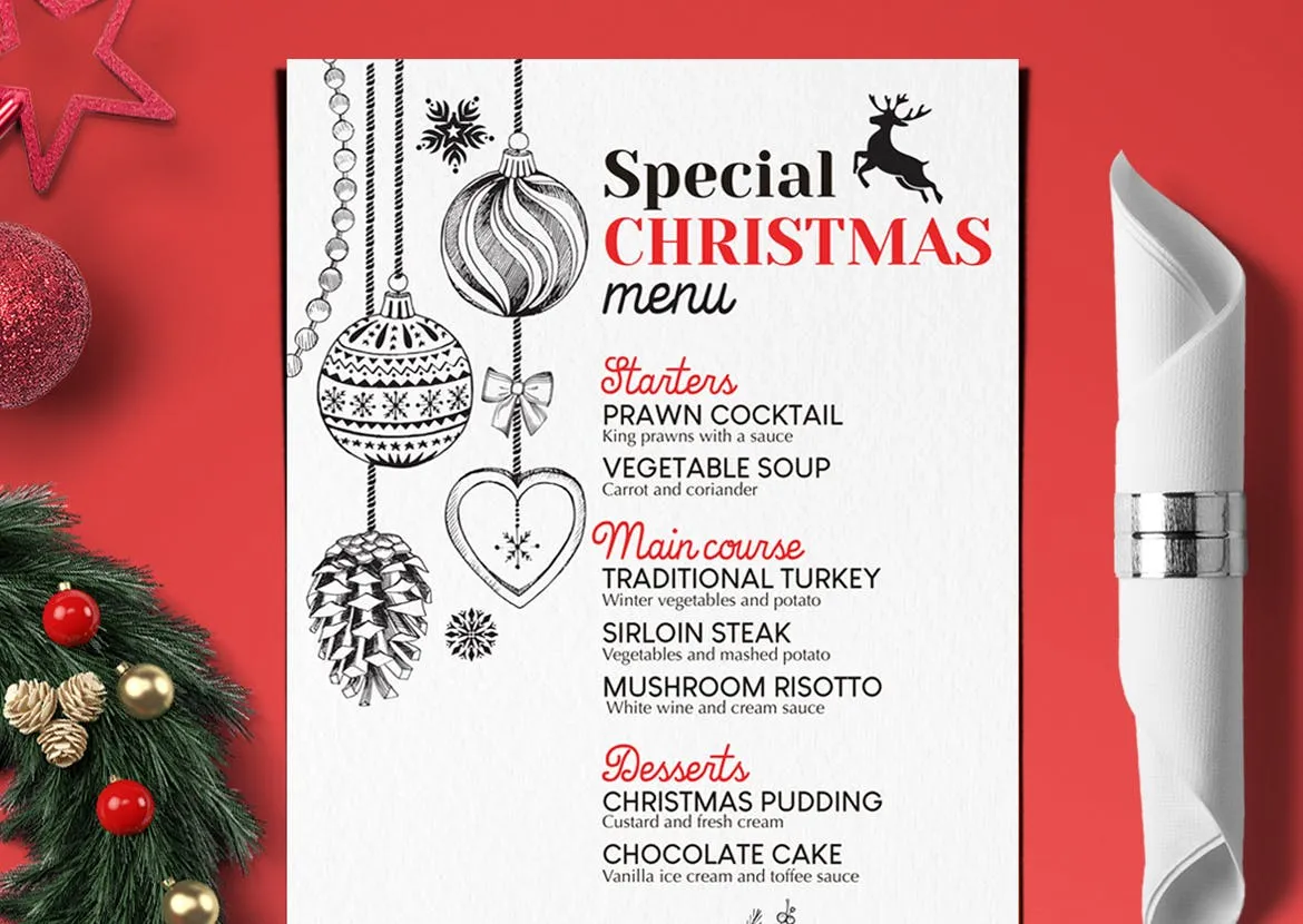 时尚高端圣诞节新年海报DM宣传单设计模板（psd）插图(3)