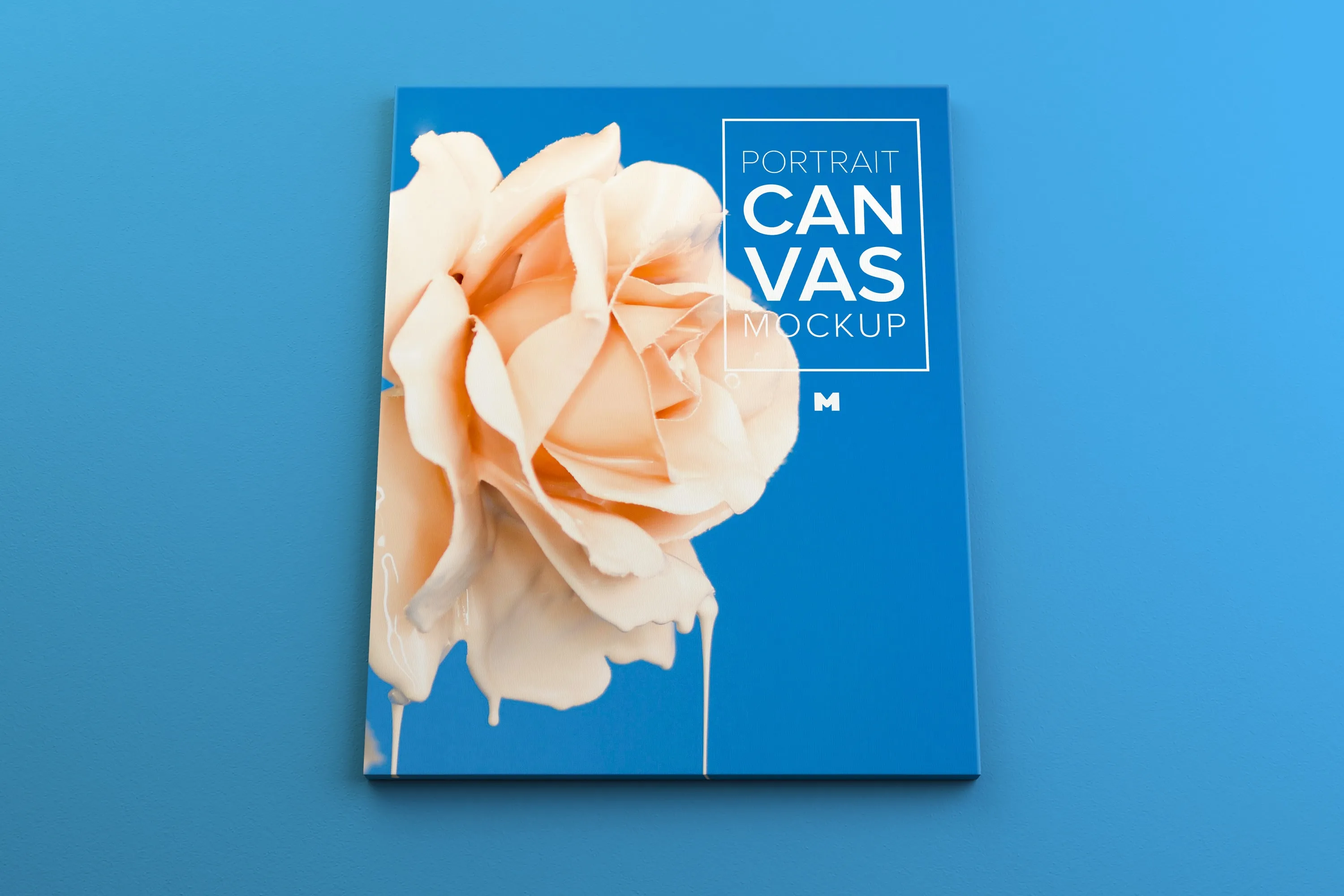 画像＆画作展览挂墙肖像画布画框前视图样机素材 Portrait Canvas Frame Mockup Hanging on Wall in Front View插图(3)