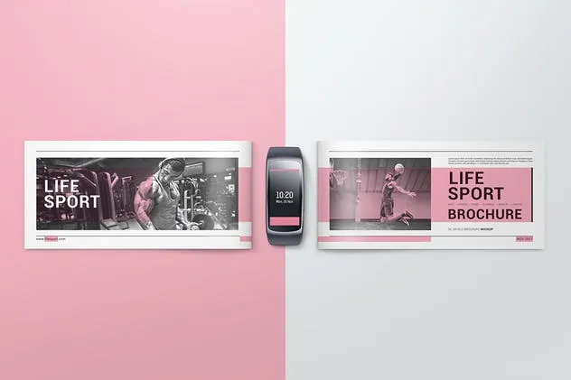 双折页DL宣传册样机模板 DL Bifold Brochure Mockups插图(6)