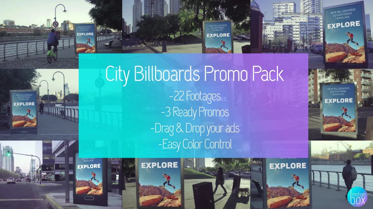 城市广告牌样机宣传动画像素设计精选AE模板