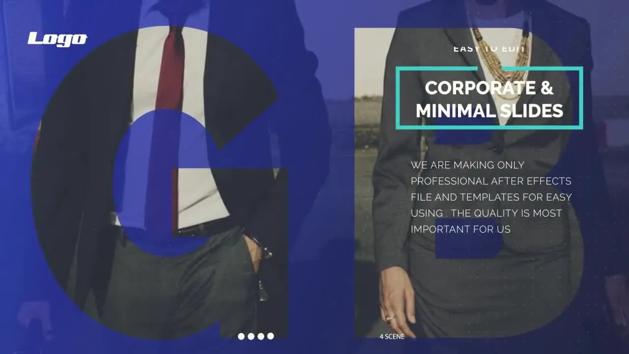 简约动画的最小企业幻灯片像素设计精选AE模板