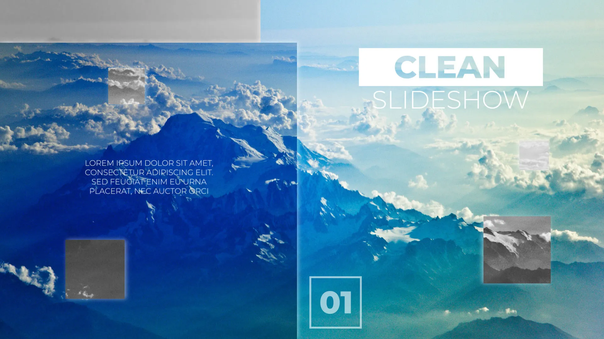 具有时尚设计的演示文稿平滑过渡片头像素设计精选AE模板Clean Slideshow