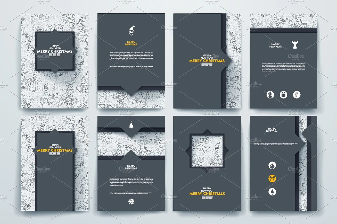 圣诞主题小册子模板 Merry Christmas brochures