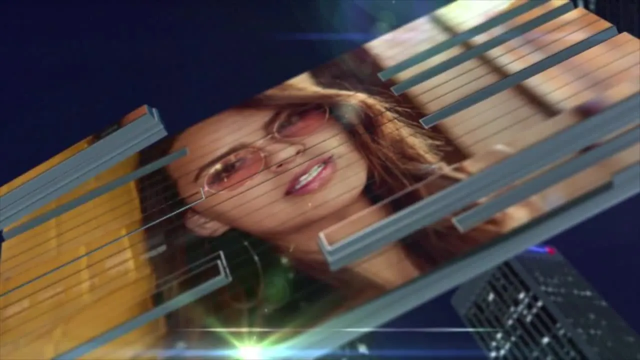 夜间玻璃幻灯片像素设计精选AE模板