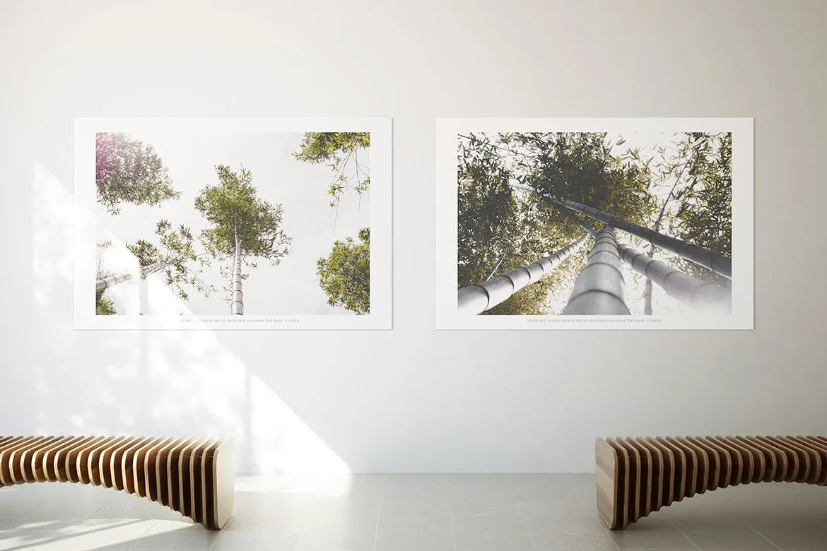 居家大厅大幅画框相框样机素材库精选模板 Poster Mockup插图(4)