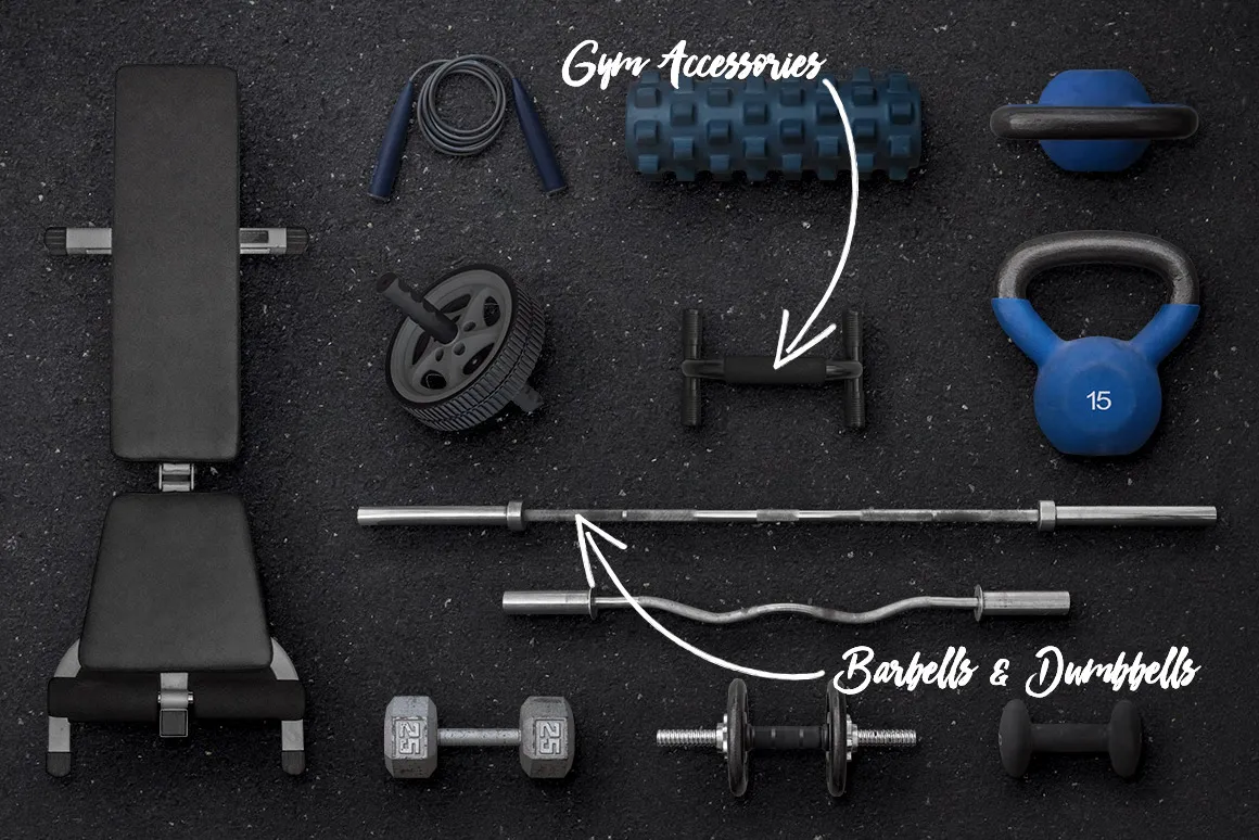 健身预设场景 Mockups 模版 Iron Gym Scene Creator Volume 1插图(3)