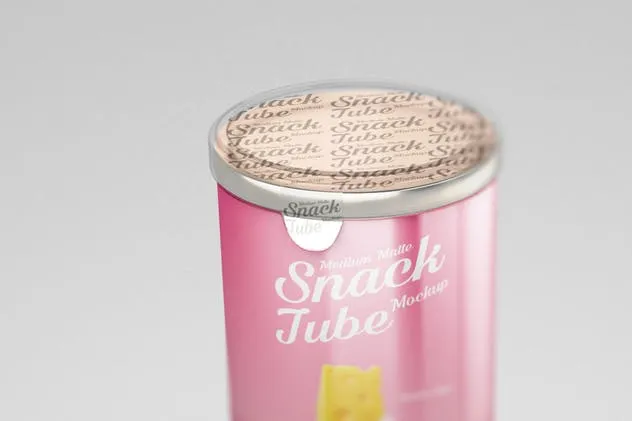 零食饮料金属罐包装样机 Medium Snack Tube Mockup插图(2)