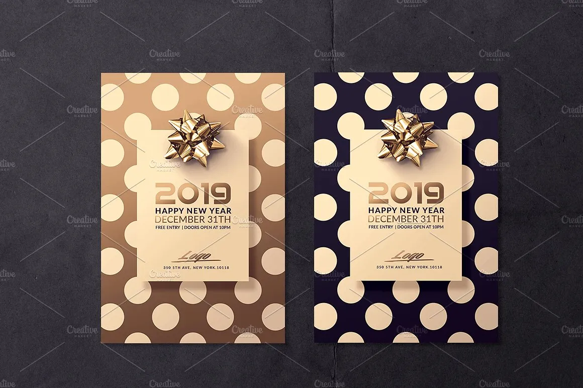 Happy New Year – 2019年新年派对邀请函模板插图(2)