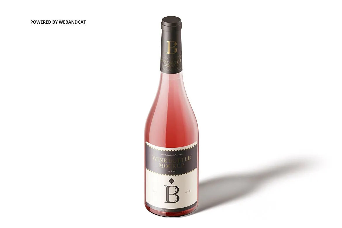 洋酒酒瓶外观设计效果预览样机v2 Wine Bottle Mock-up 2插图(4)