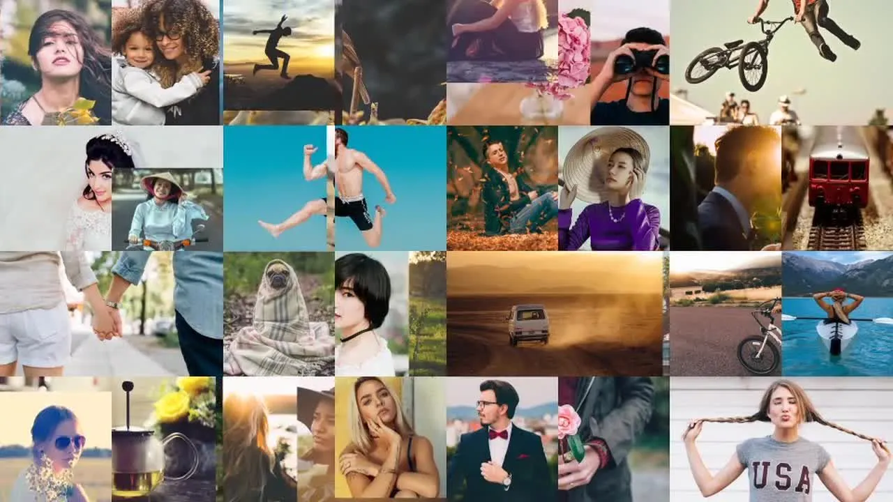 多照片开场像素设计精选AE模板