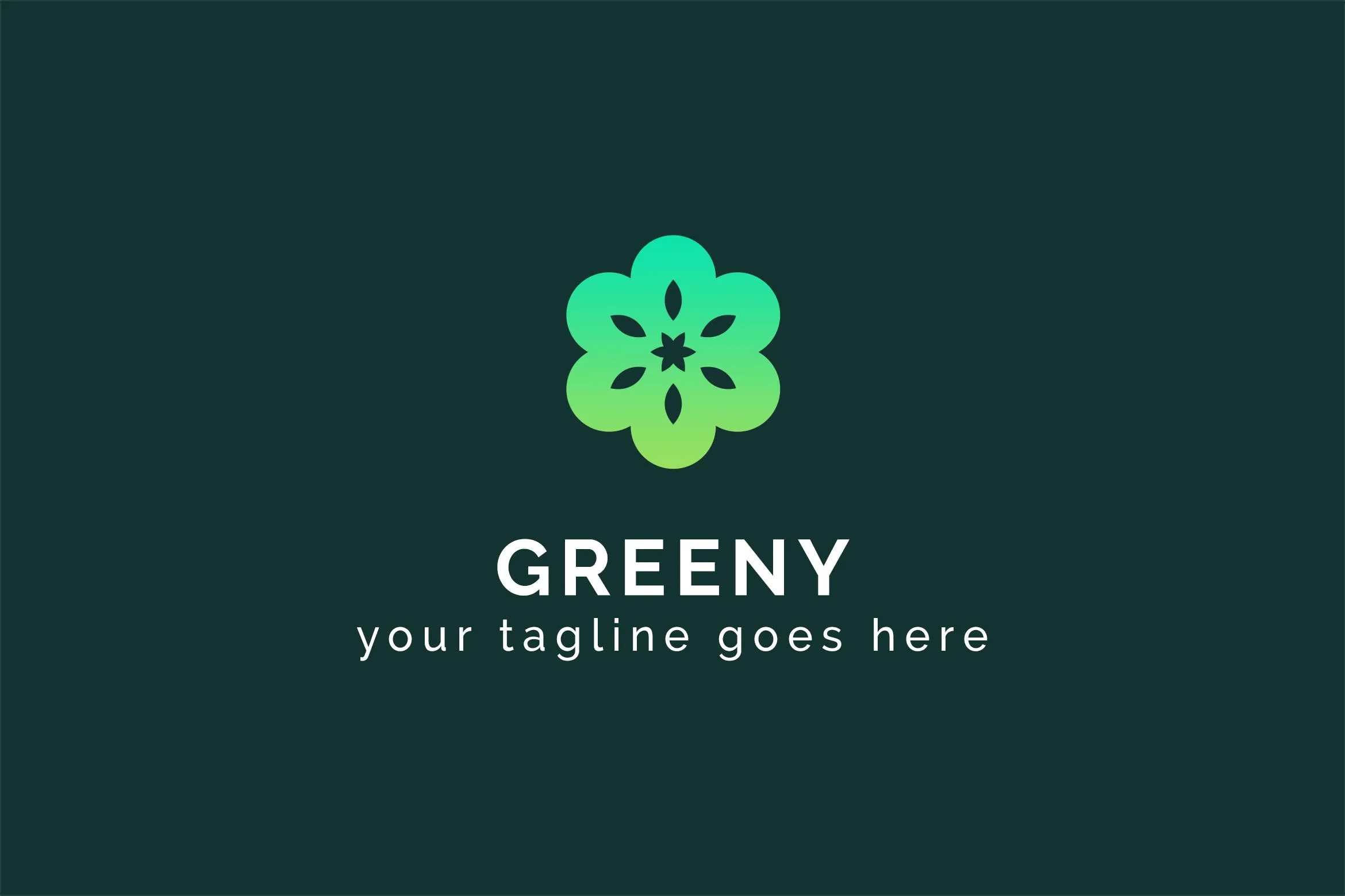 六瓣剪纸花卉图形Logo设计像素设计精选模板 Greeny#8211; Multipurpose Logo Template