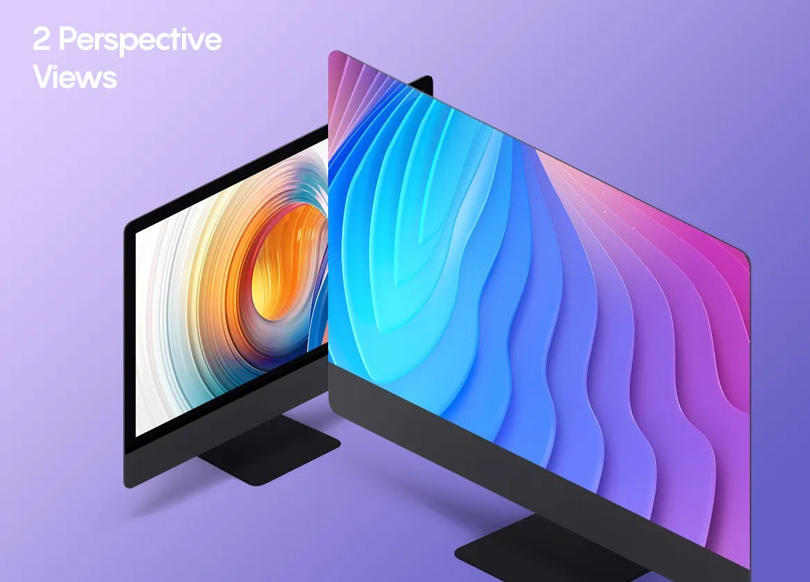 iMac一体机网站UI设计效果图预览样机素材v2 Isometric iMac Mockup 2.0插图(3)