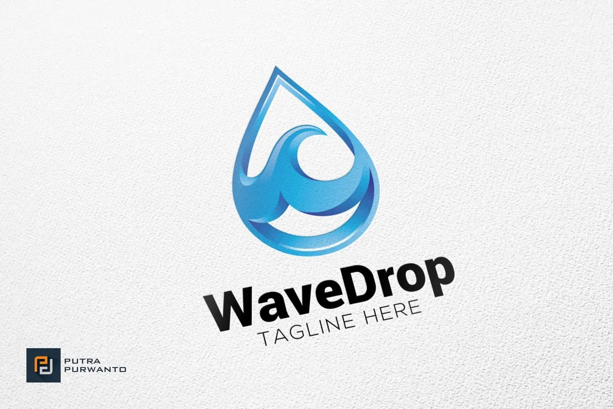 水滴图形创意Logo设计模板 Wave Drop – Logo Template插图