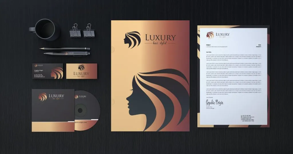 玫瑰金奢华品牌VI套下载[EPS, AI]插图(9)