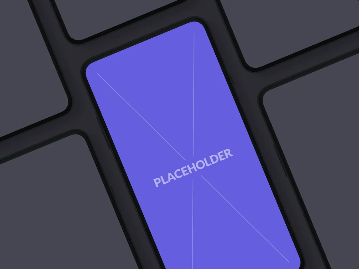 刘海屏iPhone手机等距网格素材库精选样机模板[黑色版本] Presentation Mockups Dark插图(15)