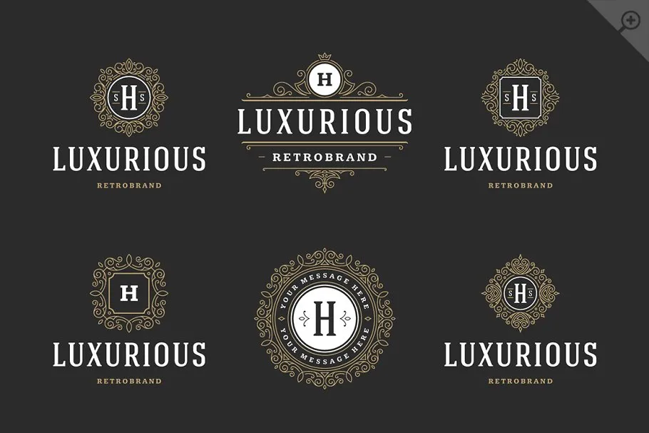 250款字母饰品组合装饰Logo模板 250 ornaments logos & monograms插图(10)