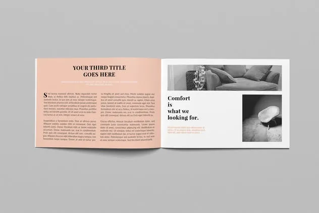 横向尺寸简约室内设计画册设计模板 Simplest Landscape Magazine插图(5)