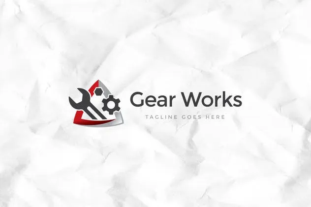 机械维修服务品牌Logo设计模板 Gear Works Logo Template插图(1)