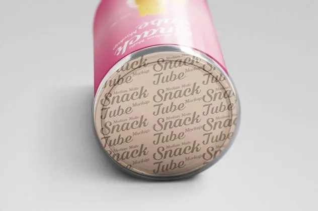 零食饮料金属罐包装样机 Medium Snack Tube Mockup插图(6)