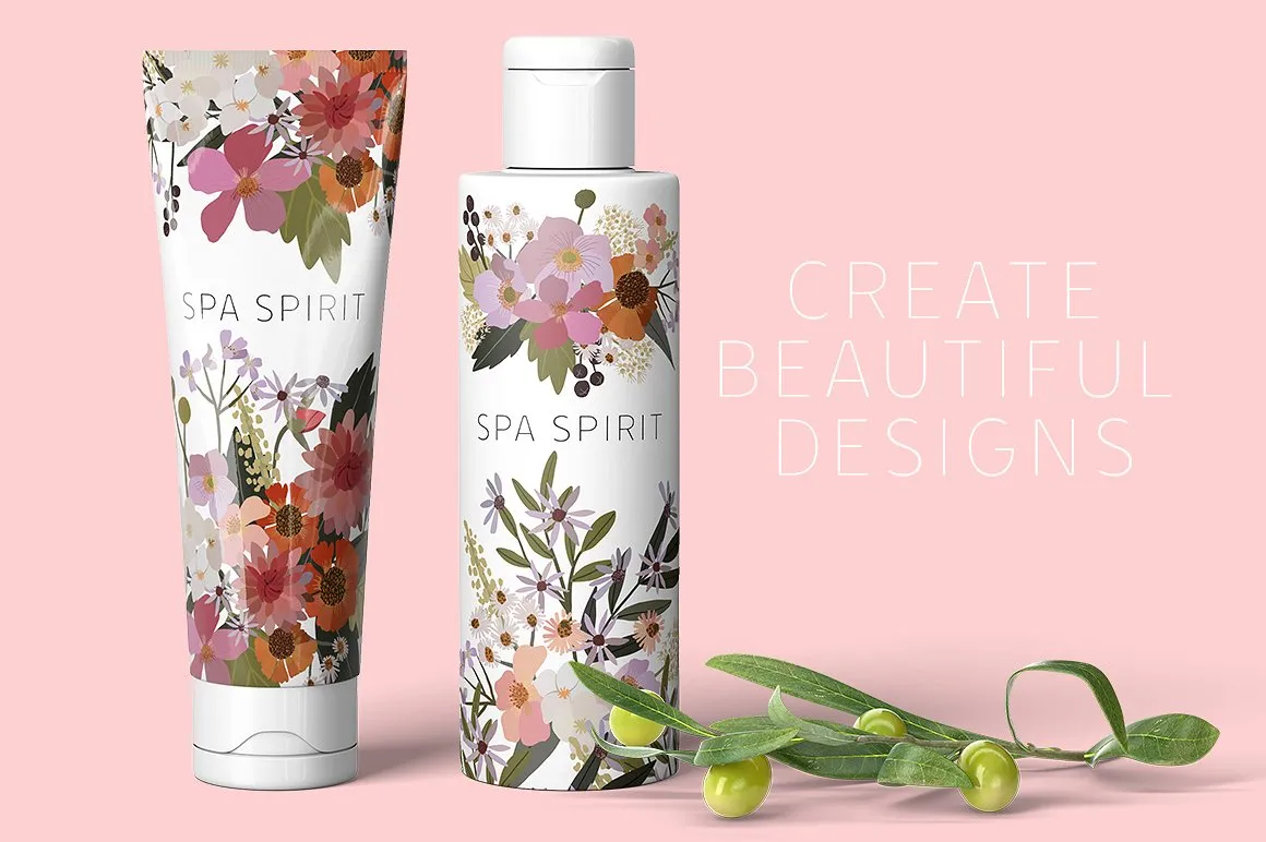 美丽的手绘花园植物矢量插图 Beautiful Garden Vector Collection插图(5)