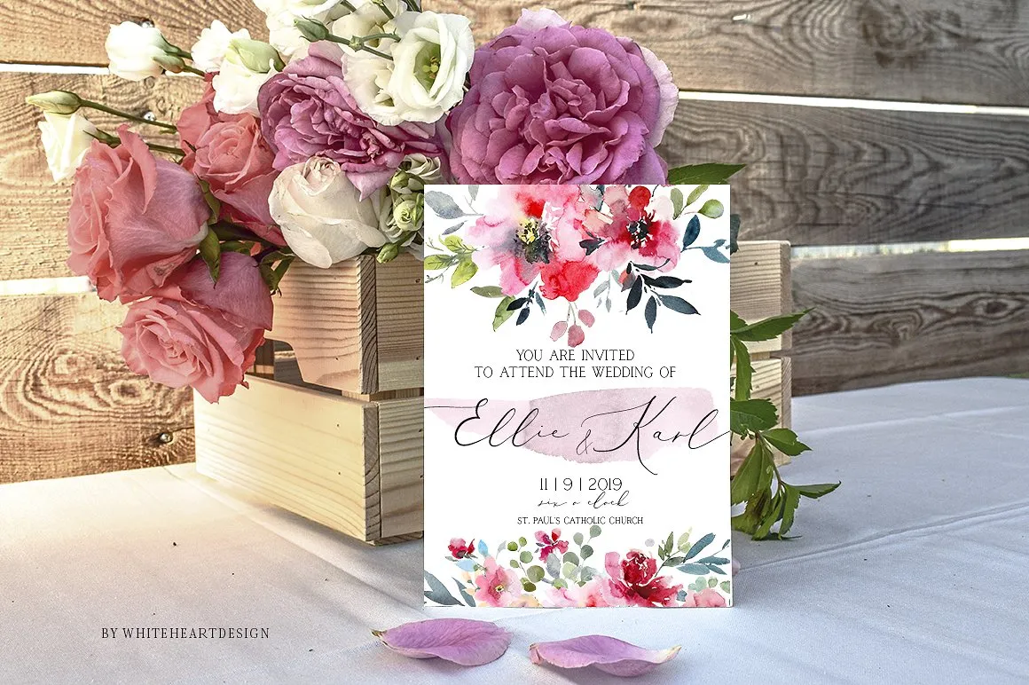 花园玫瑰水彩花卉套装 Garden Rose Watercolor Floral Kit插图(3)