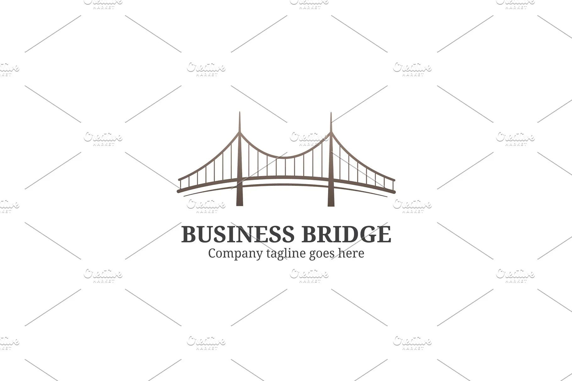 商业桥梁形象图形Logo模板 Business Bridge Logo插图(4)