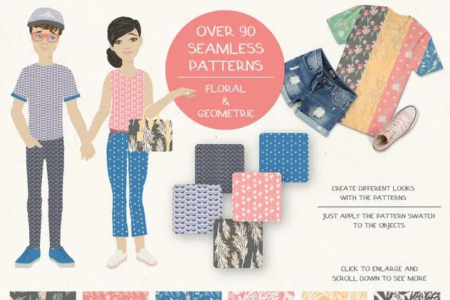 水彩卡通人物形象设计工具 Custom Character Creation Kit插图(10)