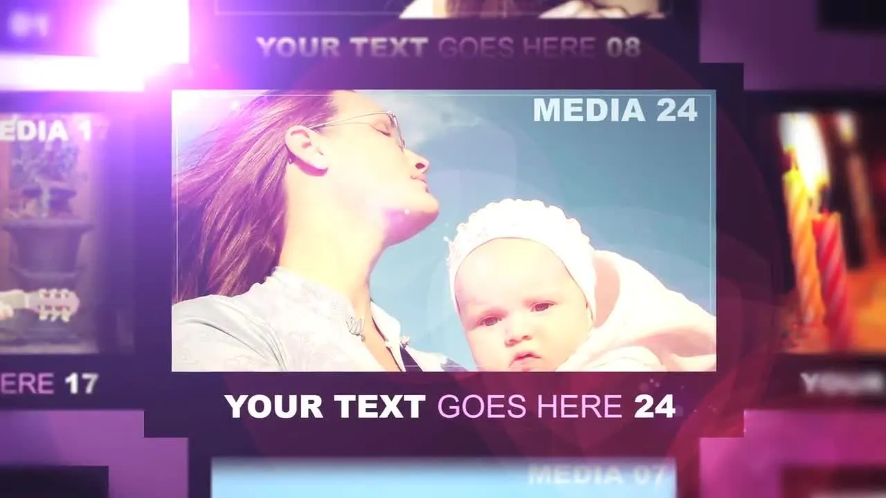 丰富多彩的浮动面板幻灯片像素设计精选AE模板