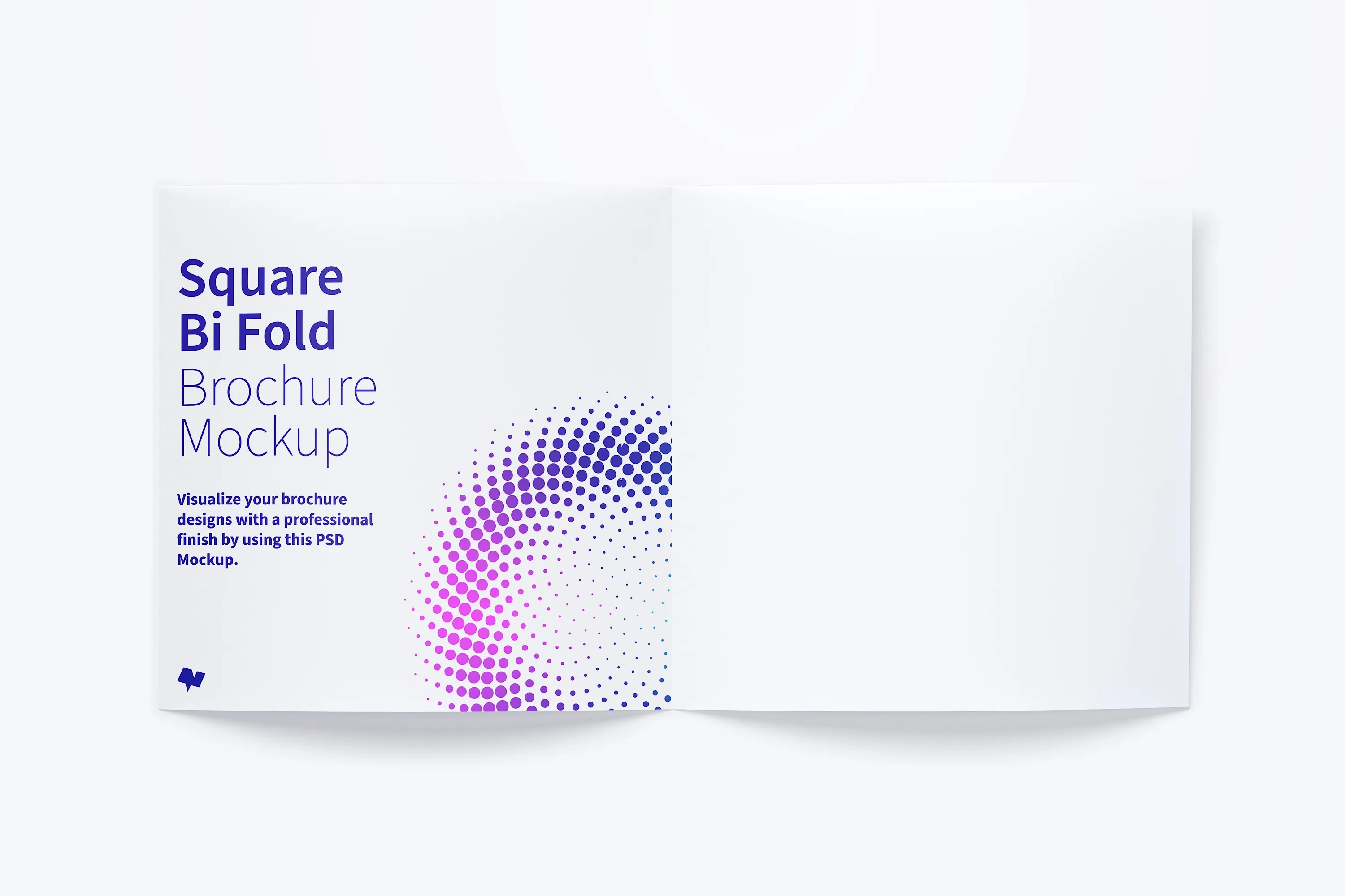 方形双折页企业宣传册&传单设计效果图样机03 Square Bi Fold Brochure Mockup 03插图(1)