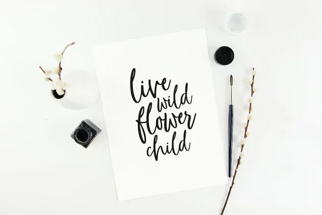 女性艺术风格Instagram引语贴图样机模板 Feminine artist styled Instagram mockups插图(2)