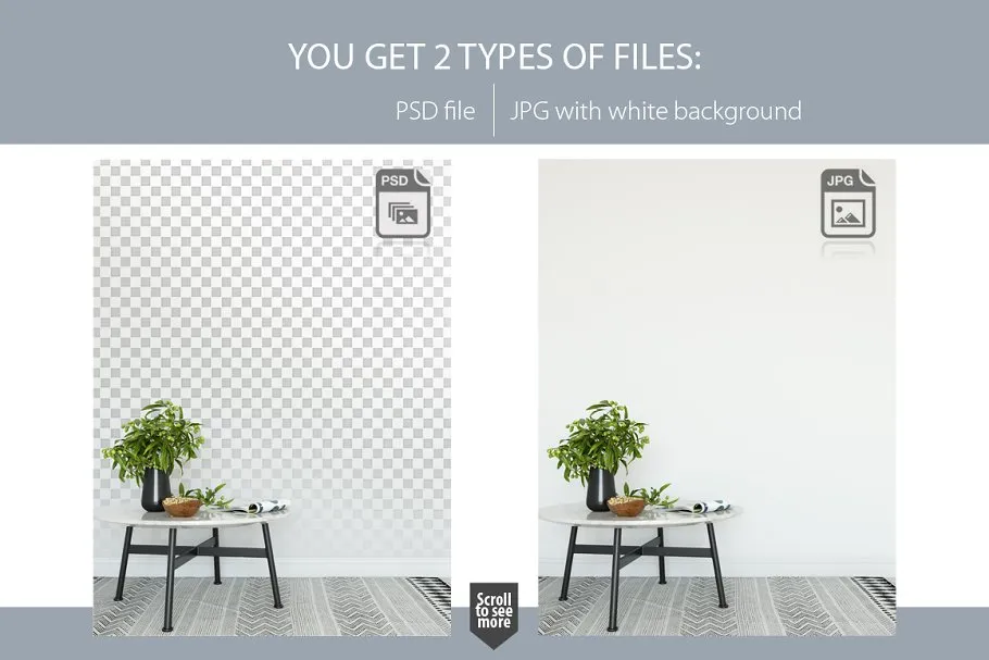 家居室内墙纸&相框画框样机模板 Interior Wall & Frames Mockup – 4插图(2)