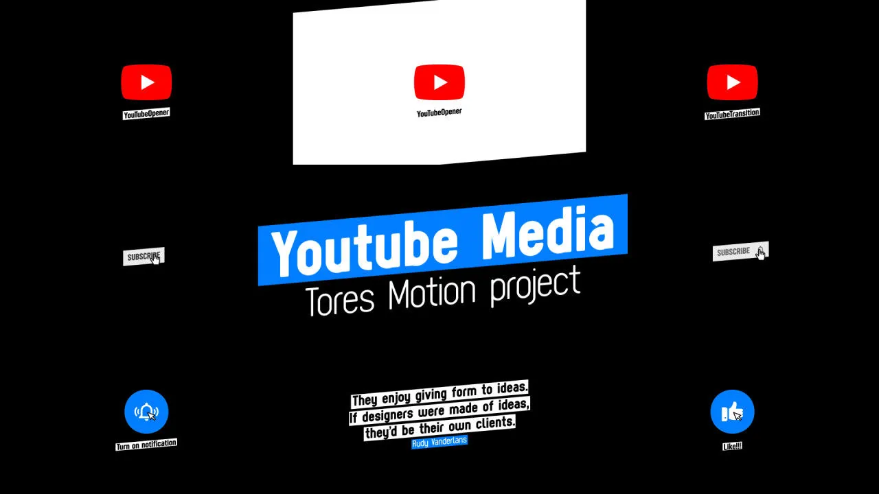 YouTube现代媒体快速图形展示像素设计精选AE模板