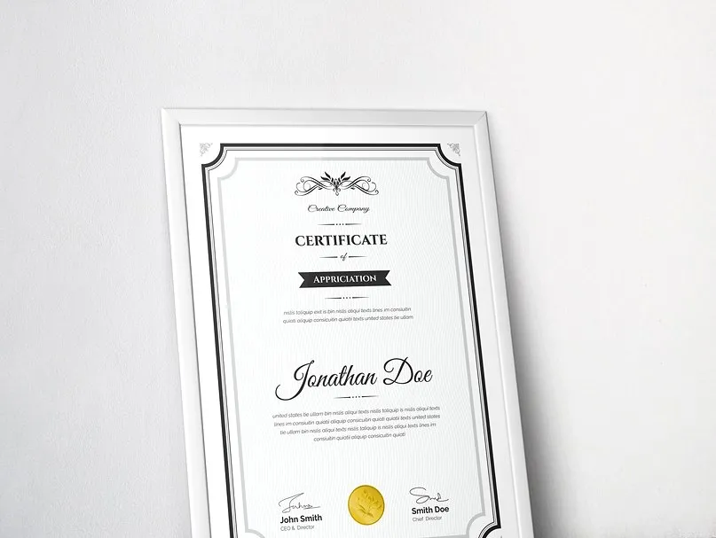 经典证书颁奖授权文件模板 Clean Certificate Template插图