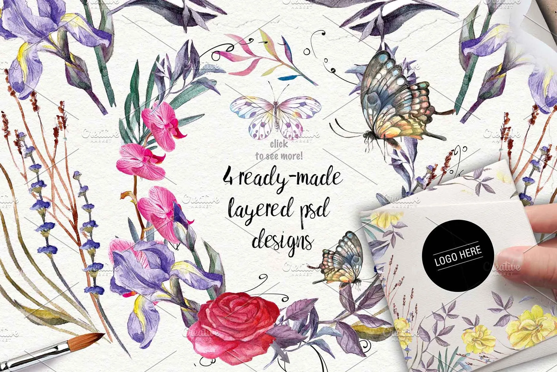 极力推荐：超级水彩元素设计素材包[2.5GB] Wildflowers pack 75 PNG插图(8)