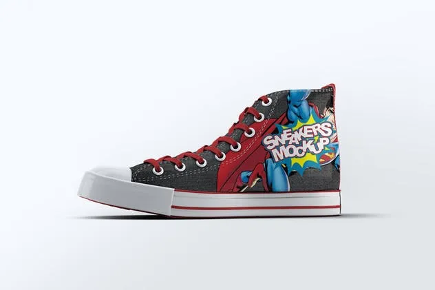 牛仔休闲运动鞋样机模板 Sneakers Mock-Up v1插图(6)