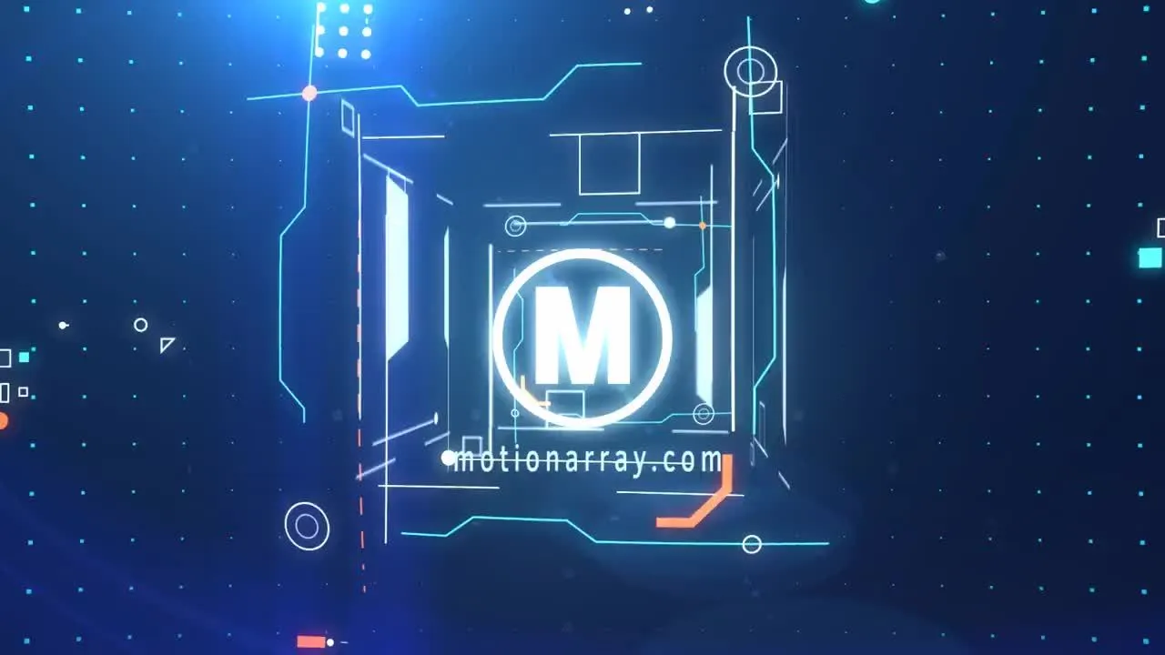 创意动感霓虹灯光纤盒子Logo标志片头像素设计精选AE模板