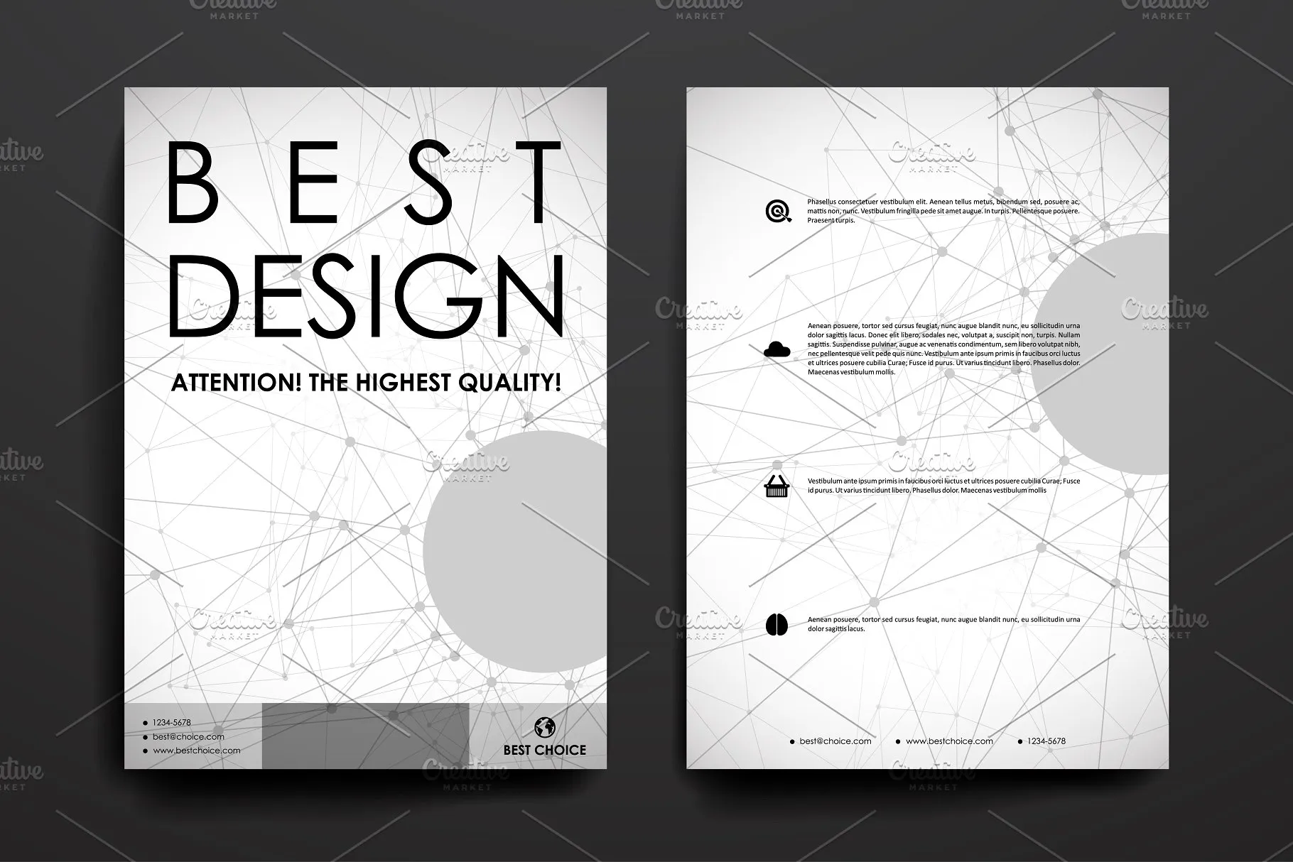 分子结构几何图形小册子画册模板 Brochures. Molecular structure style
