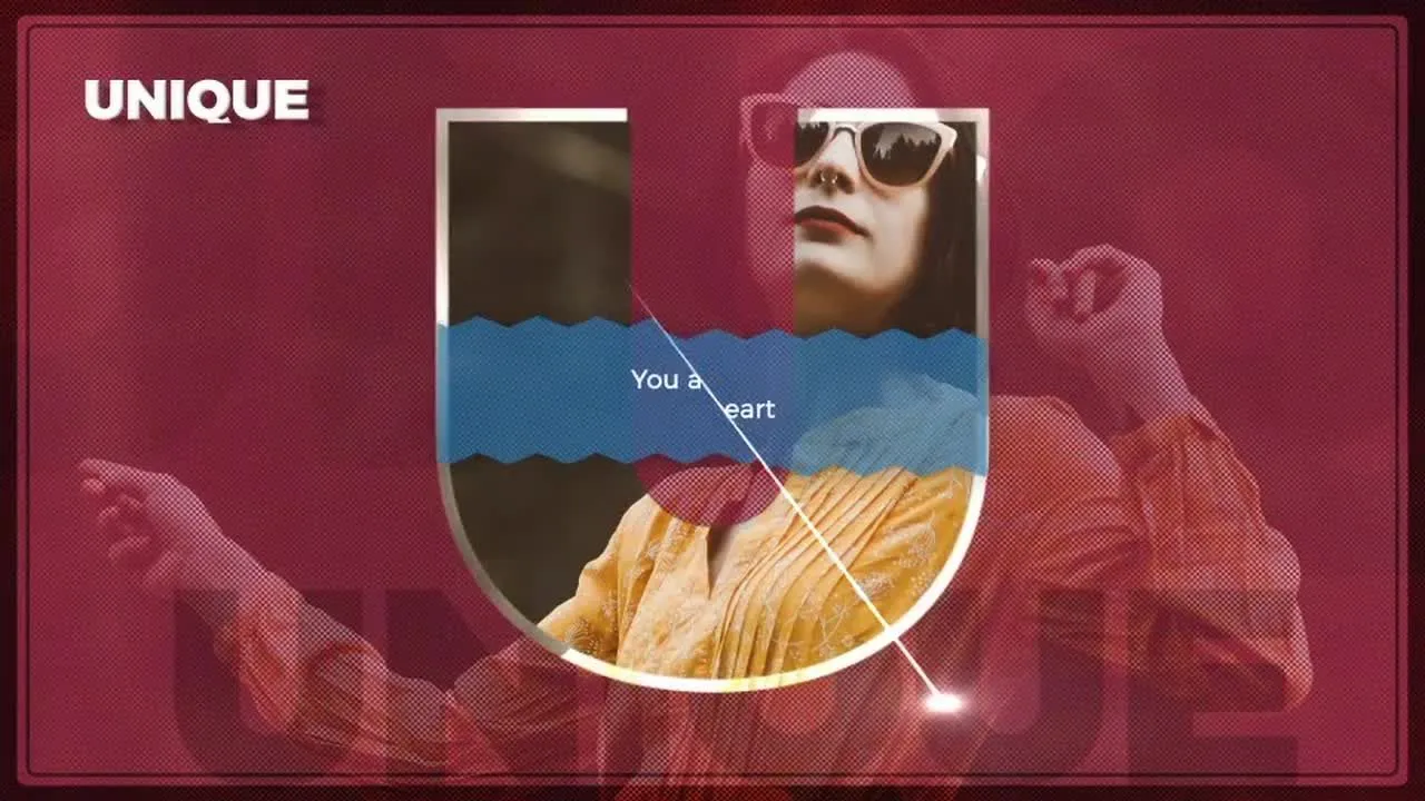 大字母效果企业幻灯片像素设计精选AE模板