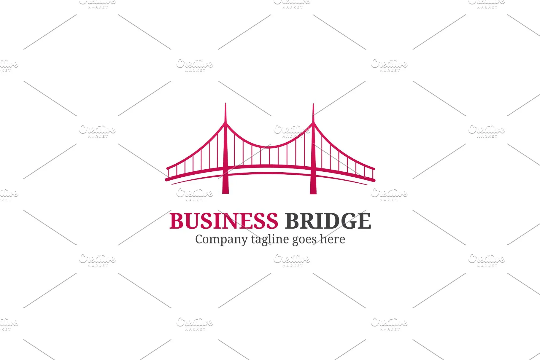 商业桥梁形象图形Logo模板 Business Bridge Logo插图(3)
